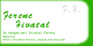 ferenc hivatal business card